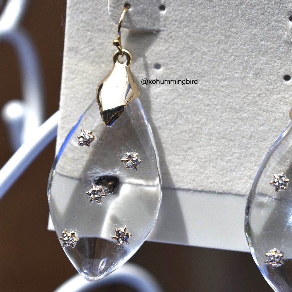 Alexis Bittar | Spike Studded Wire Drop Earring (Clear) - Picture 5 of 7